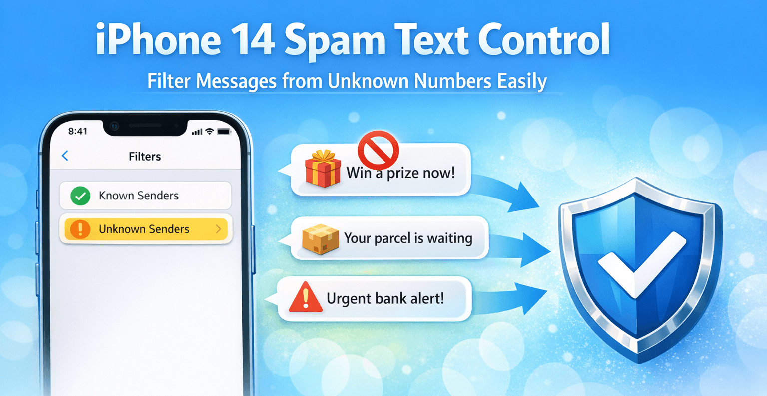 Contrôle des SMS spam sur iPhone 14
